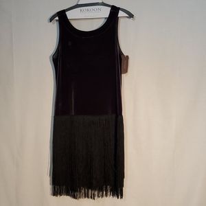 Velvet Dress With Fringe
